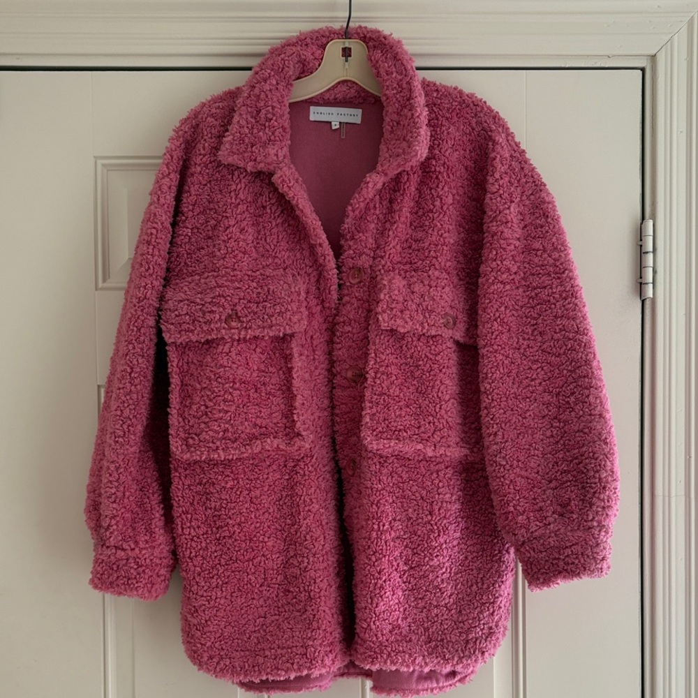 English Factory Pink Sherpa Jacket